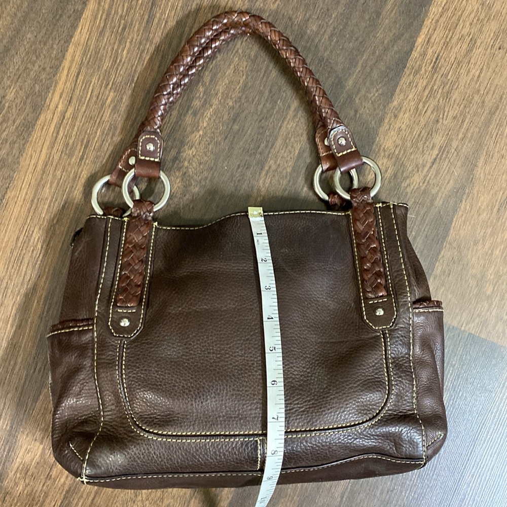 Fossil Vintage Dark Brown Braided Handles Shoulder Bag - Picture 6 of 16